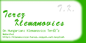 terez klemanovics business card